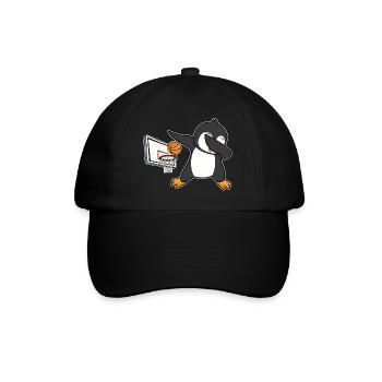 dab dabbing penguin basketball birthday christmas - Baseball Cap - black/black - Front