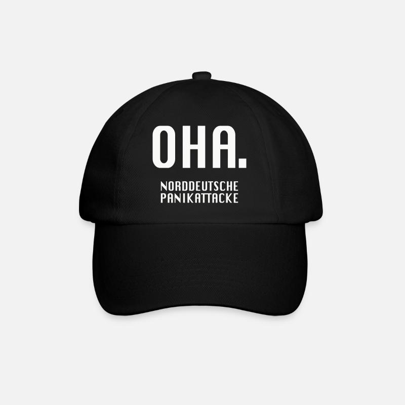 Oha. Norddeutsche Panikattacke - Baseballkappe - Schwarz/Schwarz