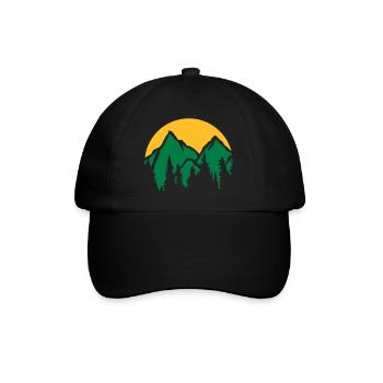 Montagnes Soleil Conifères - Casquette classique - noir/noir - Devant