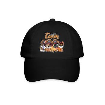 équipe famille chien pirate enterrement de vie de jeune fille père - Casquette classique - noir/noir - Devant