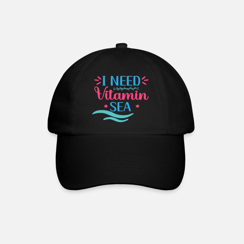 I need Vitamin Sea - Baseballkappe - Schwarz/Schwarz