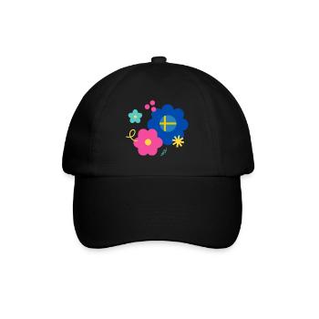 Blommor - Baseballkappe - Schwarz/Schwarz - Vorne