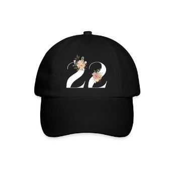 22nd Anniversary Flowers (Gift of 22 years) - Baseball Cap - black/black - Front