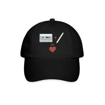 T-shirt cassette et stylo. Nostalgie jeunesse - Casquette classique - noir/noir - Devant
