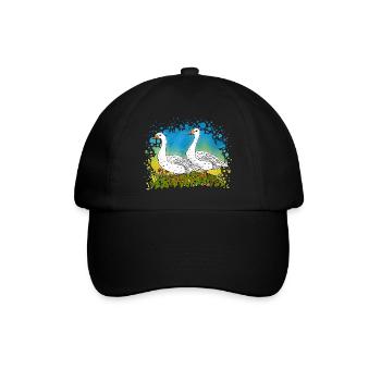 Geese - Baseball Cap - black/black - Front