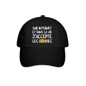 J'accepte les cookies - Casquette classique - noir/noir - Devant
