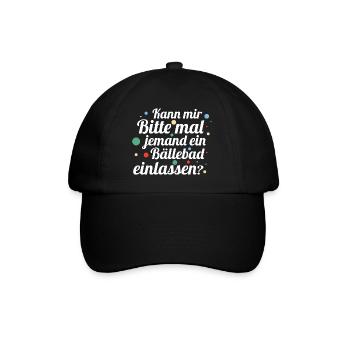 Bällebad - Lustiger Spruch Witzig Fun Statement - Baseballkappe - Schwarz/Schwarz - Vorne