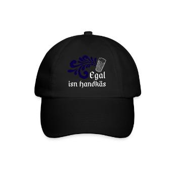 Egal isn Handkäs - Hessisch Mundart - Baseballkappe - Schwarz/Schwarz - Vorne