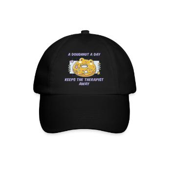 Un beignet par jour éloigne le thérapeute drôle - Casquette classique - noir/noir - Devant