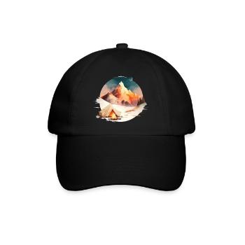 Tente et feu de camp en montagne pour les campeurs - Casquette classique - noir/noir - Devant