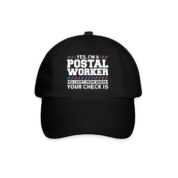 Postbote Briefträger Brief Paketdienst Geschenk - Baseballkappe - Schwarz/Schwarz - Vorne