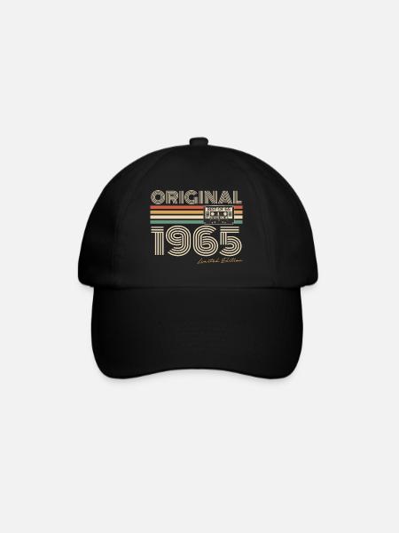 Original 1965 Jahrgang Vintage Geburtstag Retro - Baseballkappe - Schwarz/Schwarz