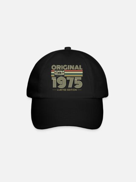 Original 1975 Vintage Vintage Birthday Retro - Casquette classique - noir/noir