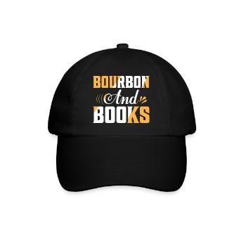 Bourbon And Books Drinking Whiskey - Baseballkappe - Schwarz/Schwarz - Vorne