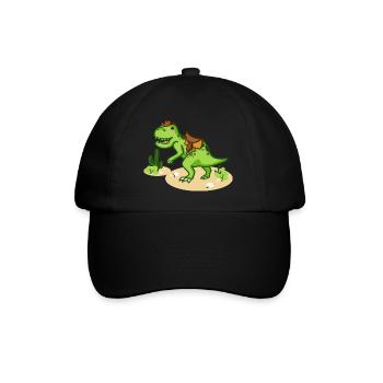 Cowboy T-Rex avec petit chapeau et selle - Casquette classique - noir/noir - Devant