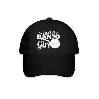 Nur ein Banjo Mädchen - Baseballkappe - Schwarz/Schwarz - Vorne