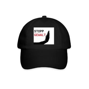 Stopp Gewalt - Baseballkappe - Schwarz/Schwarz - Vorne