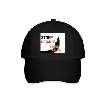Stopp Gewalt gegen Frauen - Baseballkappe - Schwarz/Schwarz - Vorne