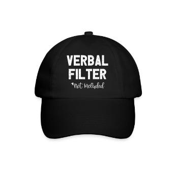 Verbal Filter Not Included I Fun Lustiges - Baseballkappe - Schwarz/Schwarz - Vorne
