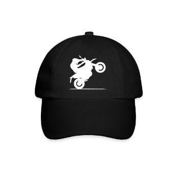 Motorcycle Biker Symbol Wheelie Cross Freestyle icon - Baseball Cap - black/black - Front