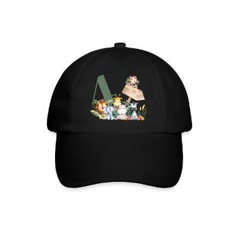 4th Birthday Personalized Safari - Baseball Cap - black/black - Front