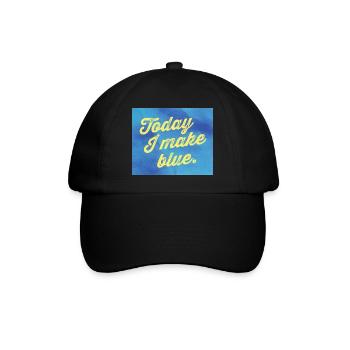 Today I make blue - Baseballkappe - Schwarz/Schwarz - Vorne