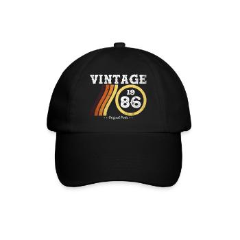 Klassische limitierte Auflage Vintage 1986 Retro 38 - Baseballkappe - Schwarz/Schwarz - Vorne