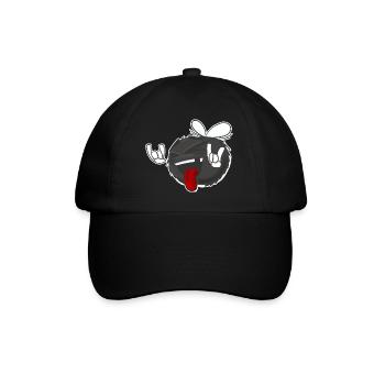 Rock'n'Roll Grummelhummel lustiges Cartoon Tier - Baseballkappe - Schwarz/Schwarz - Vorne