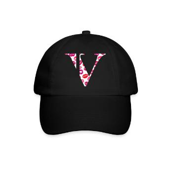 Lettre v bisous - Casquette classique - noir/noir - Devant