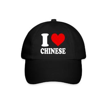 I Love Chinese Heart Funny Witty - Baseball Cap - black/black - Front