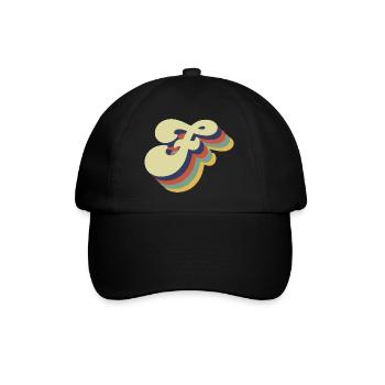 Retro-Buchstabe F - Baseballkappe - Schwarz/Schwarz - Vorne