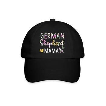 German Shepherd Mama Dog Lover for Mom Owner - Baseball Cap - black/black - Front