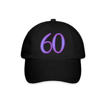60. 60 YEARS. 60th ANNIVERSARY. 60TH BIRTHDAY. - Baseball Cap - black/black - Front