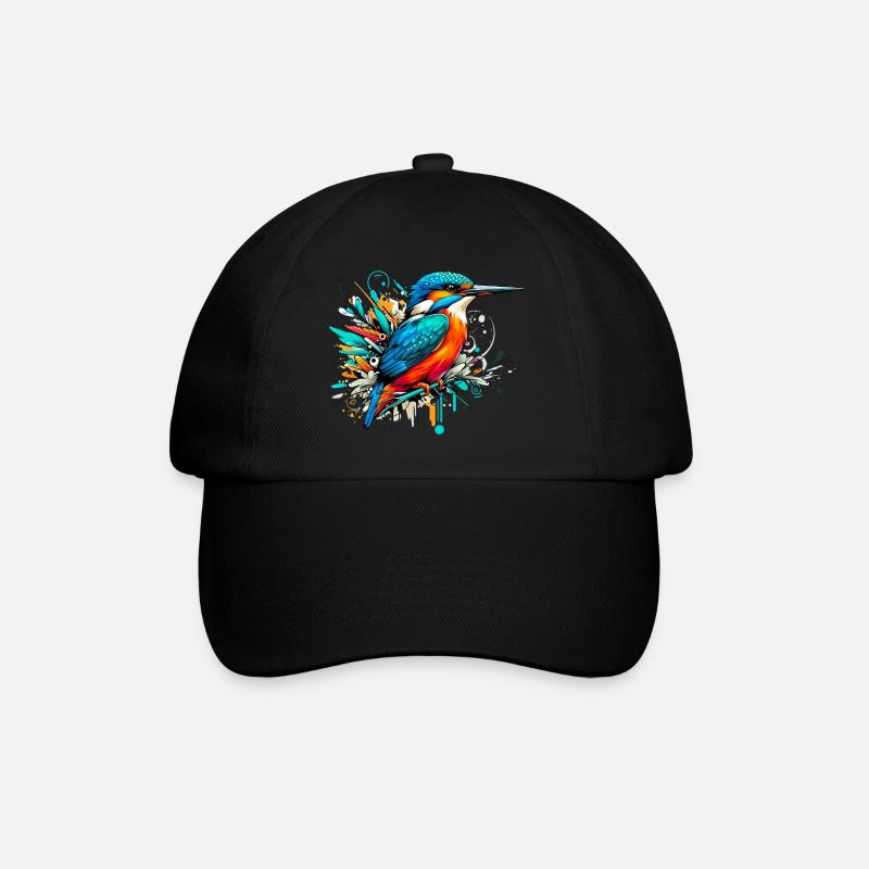 Eisvogel - Baseballkappe - Schwarz/Schwarz