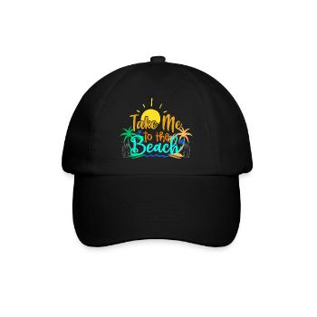 Sunset Beach Vacation Graphic - Baseball Cap - black/black - Front