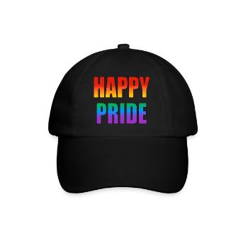 Texte arc-en-ciel Happy Pride - Casquette classique - noir/noir - Devant