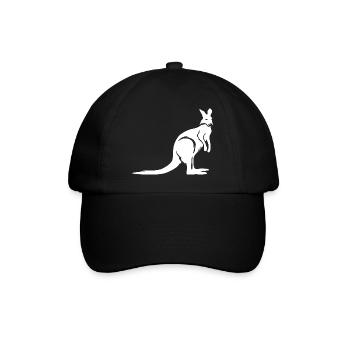 Kangaroo Australia Animal Logo Illustration Icon - Baseball Cap - black/black - Front