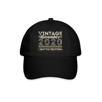 November 2020 Birthday Vintage November 2020 - Baseball Cap - black/black - Front