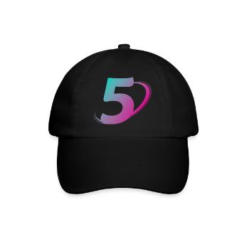 Nummer 5 mehrfarbig - Baseballkappe - Schwarz/Schwarz - Vorne