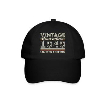 Né en novembre 1949 Anniversaire en novembre 1949 - Casquette classique - noir/noir - Devant