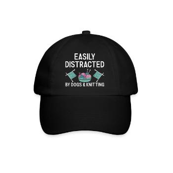 Tricoteuse facilement distraite par les chiens et le tricot - Casquette classique - noir/noir - Devant