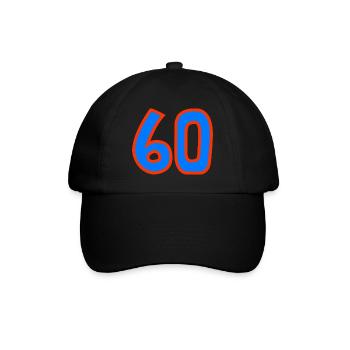60. 60 YEARS. 60th ANNIVERSARY. 60TH BIRTHDAY. - Baseball Cap - black/black - Front