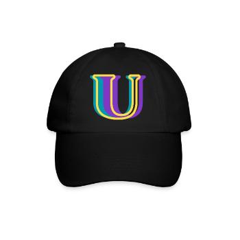Multicolored letter u - Baseball Cap - black/black - Front