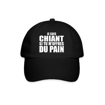 Man Who Adores: Bread. Funny Design Humor - Baseball Cap - black/black - Front