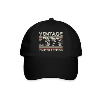 February 1979 Anniversary Gift - February 1979 - Baseball Cap - black/black - Front