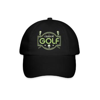 I Suck At Golf Golfer Amateur - Baseballkappe - Schwarz/Schwarz - Vorne