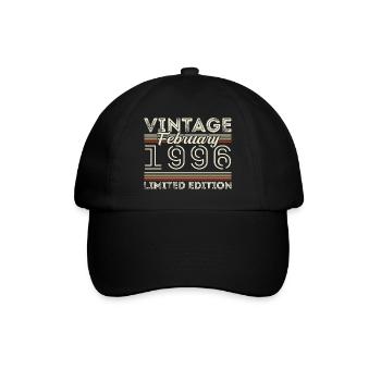 February 1996 Anniversary Gift - February 1996 - Baseball Cap - black/black - Front