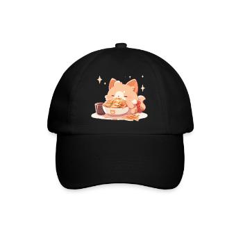 Chaton chaton Drôle spaghetti manger de l’humour gras - Casquette classique - noir/noir - Devant