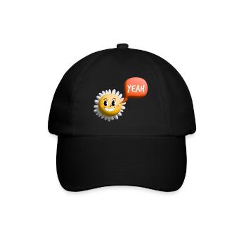 sonne yeah 3d - Baseballkappe - Schwarz/Schwarz - Vorne
