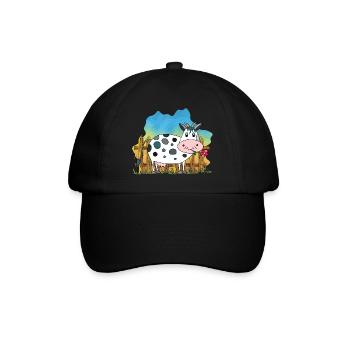 Kuh - Baseballkappe - Schwarz/Schwarz - Vorne